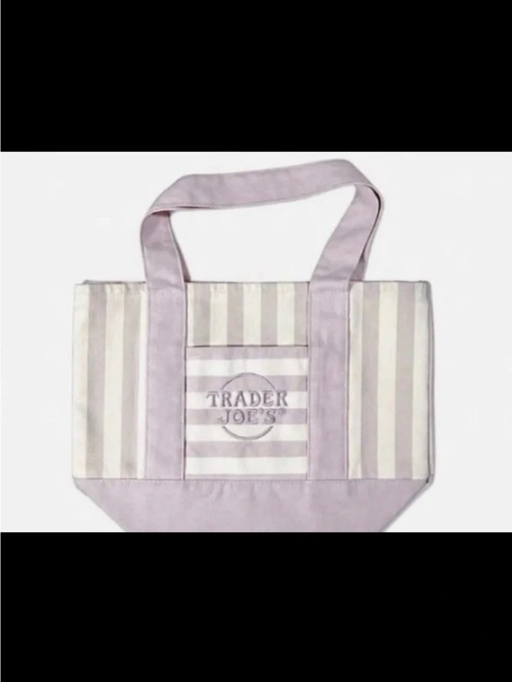 Trader Joe's Pastel Stripe Tote Bag, set of 4 - Picture 3 of 6